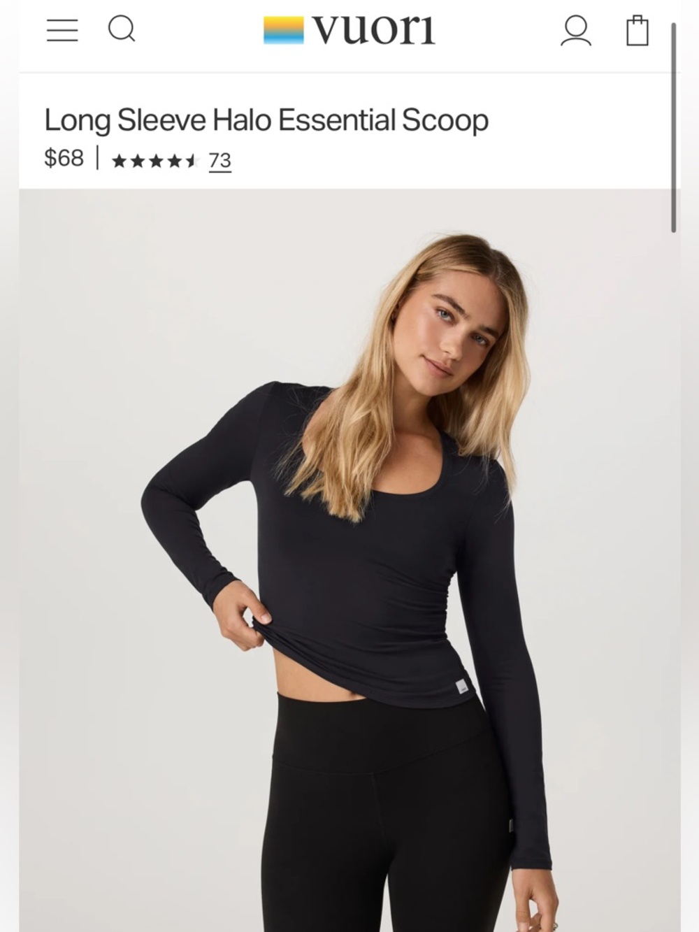 Long sleeve halo essential top